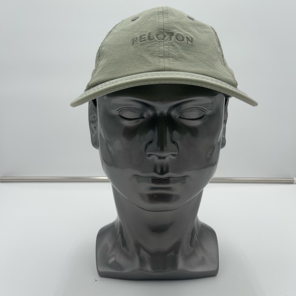 Peloton Run Baseball Hat Cap Adjustable Perforated Sides Sage/Gray VGUC